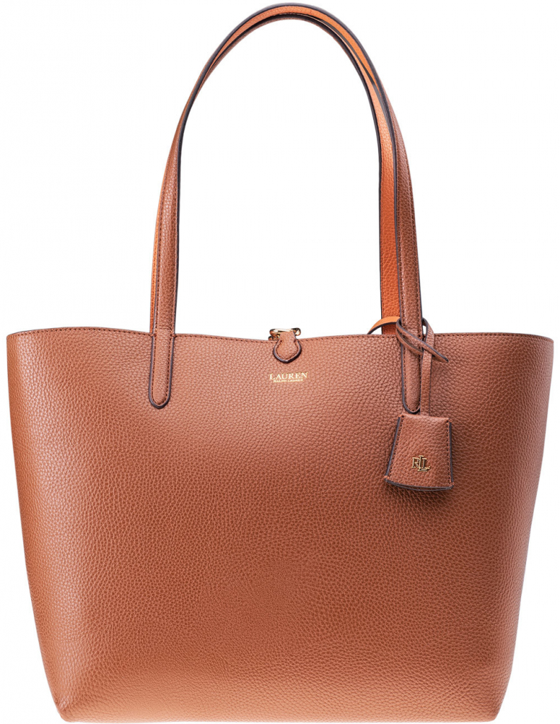 Ralph Lauren dámska taška LAUREN FAUX PEBBLE GRAIN-RVRSBLE TOTE-TTE-MED 431795329002 Hnedá