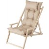 Skladacia záhradná stolička s vankúšom MARLENA béžový, ekolen