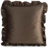 Eurofirany Zamatová obliečka na vankúš BRENDA s volánikmi, hnedý hnedá Polyester 45x45 cm