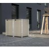 Hide box na odpadky - 2 koše (240l), sivé drevo 80x139x115 cm