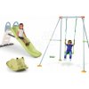 Set šmykľavka s dvojitou vlnou a hojdačka Mačka Toboggan Life Smoby dĺžka šmyku 200 cm s vodotryskom a hojdačka s kovovou konštrukciou