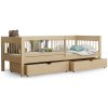 Wilsondo Detská drevená posteľ s úložným priestorom 200x90 Lesanka - borovica