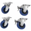 ROADINGER Sada otočné kolieska 100mm modré 2x RD-100 + 2x RD-100B s brzdou