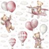 Nalepky na Stenu pre Deti Balóny Lietadlá MEDVEDÍKY Obláčiky Hviezdičky SÚPRAVA
