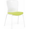 Plastová konferenčná stolička OPEN, biela/zelená