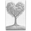 Vymalujsisam.sk Bodkovanie - Strom v tvare srdca Farba: Čierna, Veľkosť: 20x30cm, Rám: Na plastovej doske