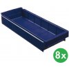 Schoeller Allibert Plastová regálová prepravka MAX - 230 x 600 x 100 mm, 8 ks