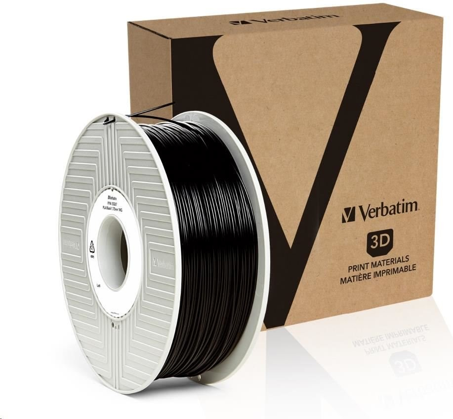 VERBATIM 3D Printer Filament PLA 1.75mm, 335m, 1kg black, 55318