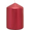 MagicHome Vianoce Sviečka MagicHome Vianoce, 7x10 cm, valcová, červená, metalický efekt