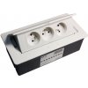 GTV ZÁPUSTNÁ ZÁSUVKA SOFT 3 X 220 V, kabel 1,5m bílá AE-PBSC3GU-10