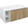 Sapho LOREA skrinka s umývadlom 101x46x51,5cm (20+80 cm), pravá, dub Alabama/biela matná LE080-2231-R-02