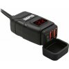 SEFIS UN10 1x USB-A a 1x USB-C nabíjačka / zásuvka s voltmetrom stavu moto batérie