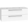 EBS Pure Skrinka s keramickým dvojitým umývadlom slim 121 cm, biela 1 set