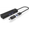USB-C/USB-A hub 4 v 1 s gigabitovým ethernetom