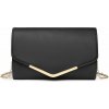 Miss Lulu Kabelka - listová, clutch z PU kože, čierna