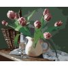 ZUTY Maľovanie podľa čísel - TULIPÁNY V DŽBÁNKU Rámovanie: vypnuté plátno na rám, Rozmer: 40x50 cm
