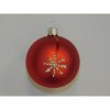 ONREX Vianočná ozdoba sklenená guľa červená hviezdy pr. 7 cm
