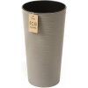 Kvetináč LAMELA, kvetináč LILIA ECO DLUTO - vrúbok O 25 cm, výška 46,5 cm, sivý (1311117401)