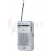 LTC LEGA malé vreckové prenosné rádio, AM / FM, konektor pre slúchadlá, strieborné.