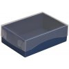 Darčeková krabička s priehľadným vekom 150x100x50/35 mm, modrá