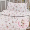 Biante Detské bavlnené posteľné obliečky do postieľky Sandra SA-438 Ružové žirafy na bielom Do postieľky 90x120 a 40x60 cm