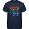 Premium Tričko - Dúhový dizajn - Pride, Pride, Pride - Námornícka - S - Pánske
