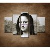Čiernobiela Mona Lisa - 5dielny 150x100cm