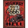 Plechová ceduľa Route 666 - Highway to Hell 32 cm x 40 cm