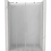 Mexen Velar L Duo, posuvné sprchové dvere do otvoru 150 cm, 8mm sklo námraza, brúsená oceľ, 871-150-003-32-97