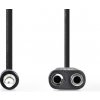 Nedis CAGB22100BK02 - Stereofónny Audio Kábel | 3,5mm Zástrčka - 2× 3,5mm Zásuvka | 0,2 m | Čierna farba