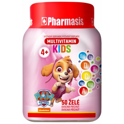 Pharmasis MULTIVITAMIN KIDS Labková patrola želé pre deti, ružové 50 ks