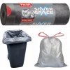 Vrecia na odpad Paclan so sťahovacou páskou 10x60l Silver Space sivé pevné recyklované