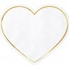 Partydeco servítky Srdce biele so zlatým lemovaním (20 ks)
