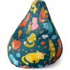 Sablio Sedací vak Pear Mačky s rybkami - 140 x 100 x 25 cm