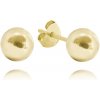 MINET Pozlátené strieborné náušnice BALLS 8 mm JMAN0031GE08