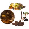 Bank lampa Tiffany vitráž VÁŽKA GREEN Iron Base 28*20 CM