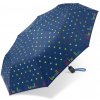 Benetton dáždnik skladací automatický Signature Dot mini blue sapphire