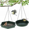 ProGarden Závesné kŕmidlo + napájadlo pre vtáky Duo 45 x 28 cm + 43 x 25 cm plast zelená