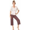 Dámske pyžamo Donna Amaris 3/4 - Ecru-hnedá / 2XL