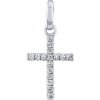 Silvego Diamantový prívesok krížik Serafine z bieleho zlata 0,05 ct KEG131216PGWD