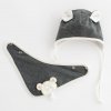 Jarná dojčenská čiapočka so šatkou na krk New Baby Sebastian sivá, veľ. 86 (12-18m)