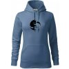 Mačka - Jin jang - Mikina dámská Cape s kapucí - 2XL ( Denim )
