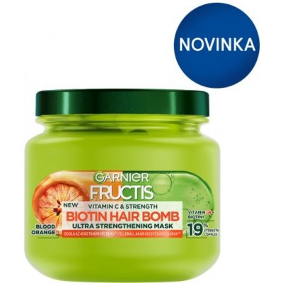 Garnier Fructis Vitamin & Strength Ultra posilňujúca Biotin Hair Bomb maska na slabé vlasy, 320