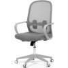 Autronic - Židle kancelářská, bílý plast, šedý MESH a šedá látka, plastový kříž, houpací mechanismus. - KA-S425 GREY