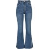 Urban Classics dámske jeansy ladies high waist flared denim pants midstone washed