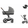 Cybex Platinum CYBEX Priam Travel Set + Aton B2 i-Size mirage grey 2024 chrome with brown details