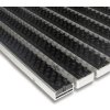 čierna hliníková čistiace kefová vonkajšie vstupná rohož Alu Super - 100 x 150 x 1,7 cm