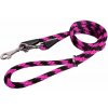 PROFIZOO Vodítko přepínací lano SPIRÁLA (14mm x 240cm) černo-fuchsie