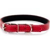 Kožený obojok JK Classic pre psov, 1,6×45 cm, červený