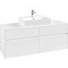 VILLEROY & BOCH Collaro závesná skrinka pod umývadlo na dosku (umývadlo v strede), 4 zásuvky, 1400 x 500 x 548 mm, White Matt, C13100MS